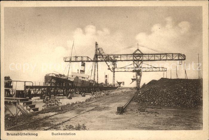 Brunsbuettelkoog Bunkerstation Kran Ozeandampfer