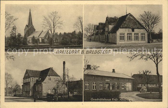 Drelsdorf Kirche Geschaeftshaus Wohnhaeuser