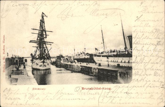 Brunsbuettelkoog Elbschleuse Schiffe