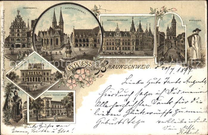 BRAUNSCHWEIG  CITY Gewandhaus Altstadtmarkt Kaiserl Postamit Bortfelder St Andre