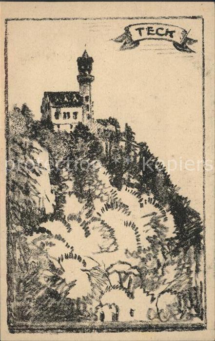 Teck Burg Teck Zeichnung