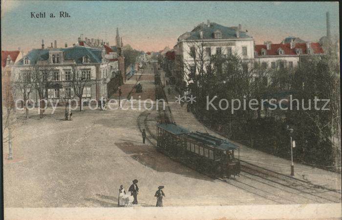 Kehl Rhein Teilansicht Strassenbahn