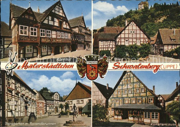 Schwalenberg Rathaus Burg Berggarten Rolandsbrunnen