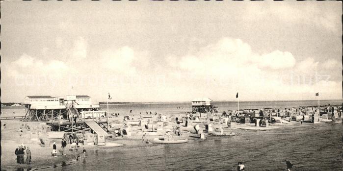 St Peter-Ording Sandbank mit Restaurant Arche Noah Bade