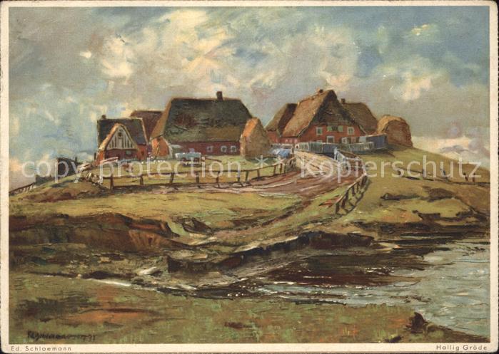 Hallig Groede Künstlerkarte Schloemann Eduscho Kaffee