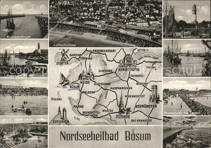 Buesum Nordseebad Fliegeraufnahme Krabbenfänger Strand Ha