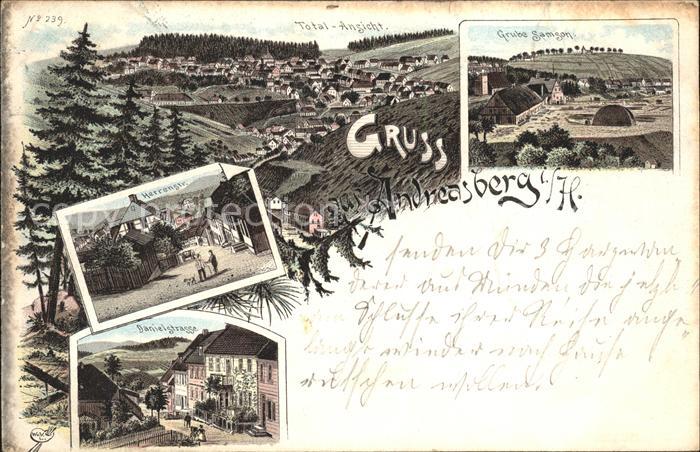 Andreasberg Harz Grube Samson u.Herrenstrasse (Bahnhpost