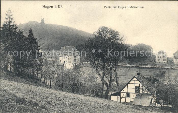 Hagen Westfalen Partie mit Eugen Richter-Turm (Feldpost)