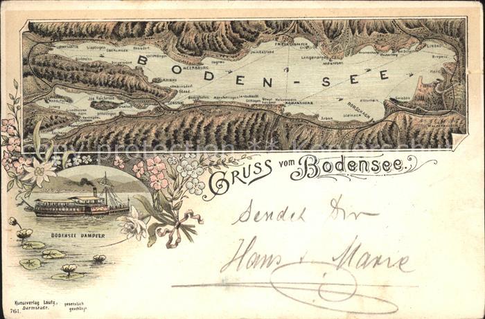 Konstanz Bodensee Landkarte vom Bodensee