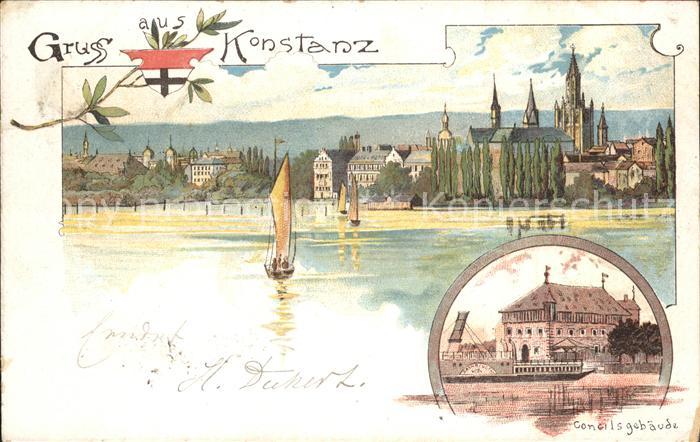Konstanz Bodensee mit Concilsgebaeude