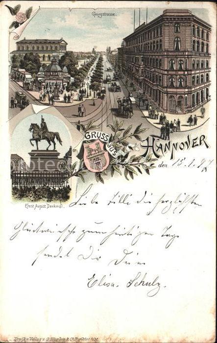 Hannover Georgstrasse u.Ernst-August-Denkmal