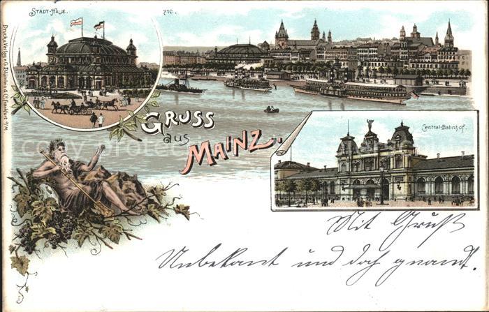 Mainz Rhein Stadthalle u.Central-Bahnhof