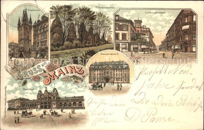 Mainz Rhein Ludwigstrasse u.Bahnhof
