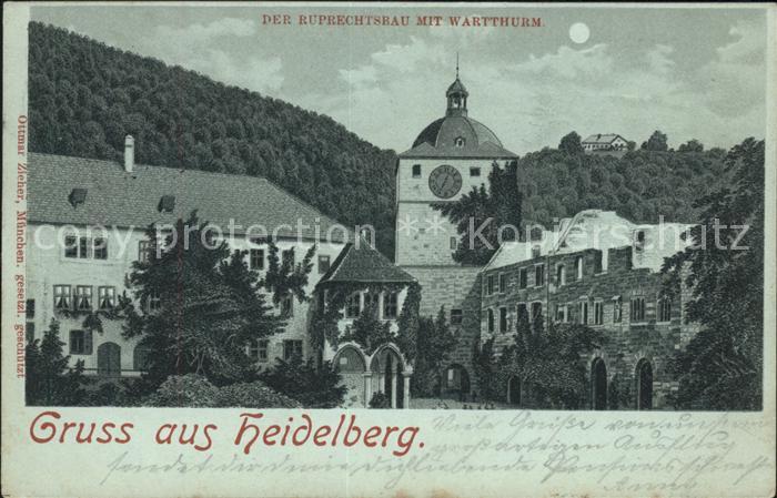 Heidelberg Neckar Ruprechtsbau mit Wartturm