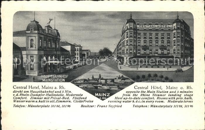 Mainz Rhein Hauptbahnhof u.Central Hotel