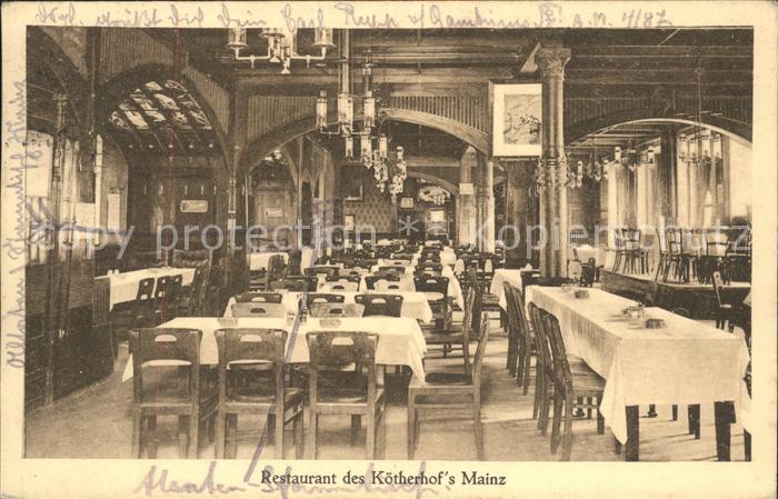 Mainz Rhein Innenansicht vom Restaurant Koetherhof`s