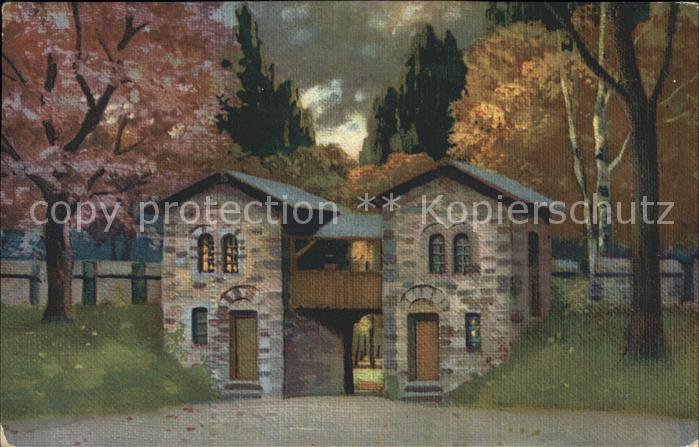 Saalburg  Roemercastell Bad Homburg Porta praetoria Kuenstlerkarte Kunstmaler H