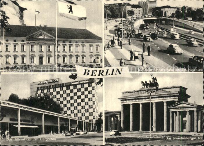 BERLIN  CITY Schloss Bellevue Schnellstrasse Brandenburger Tor Quadriga Hilton H