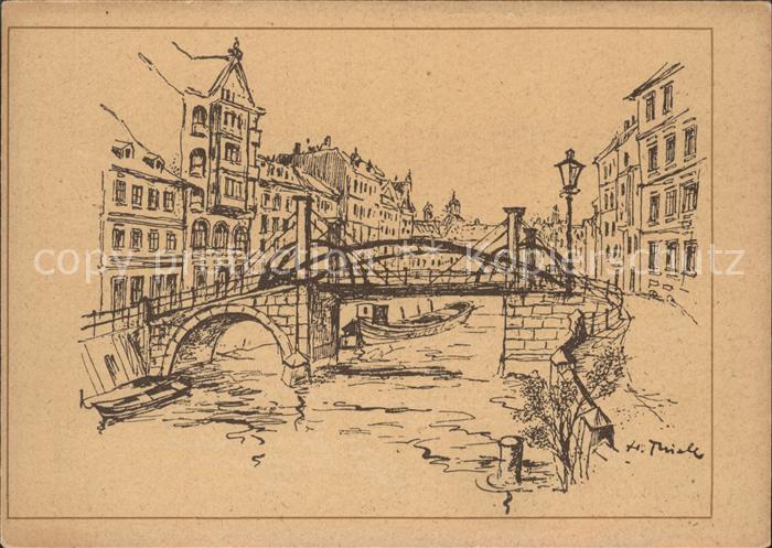 BERLIN  CITY Jungfernbruecke Kuenstlerkarte