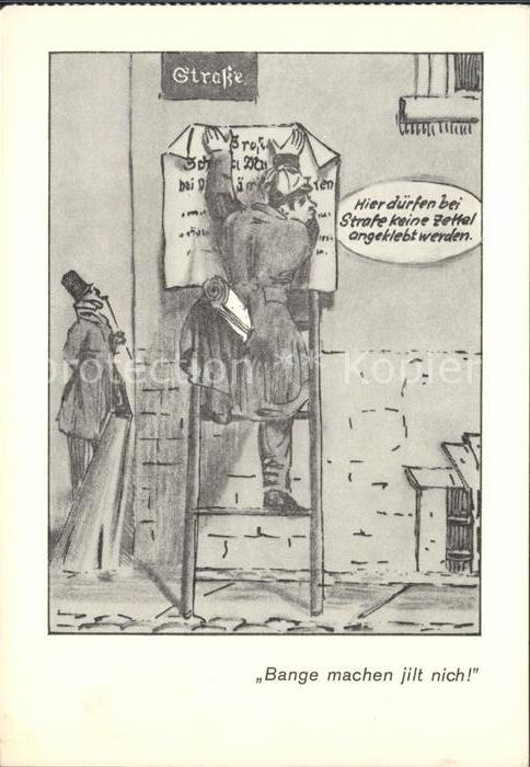 BERLIN  CITY Berliner im alten Berlin Zettelankleber Kuenstlerkarte Doerbeck