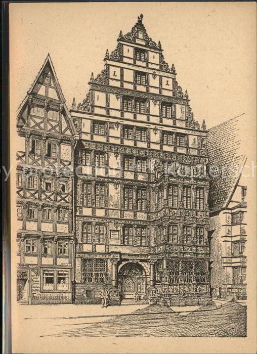 HANNOVER  CITY Zerstoerte Kulturstaetten Baudenkmaeler Leibnitzhaus Kuenstlerkar