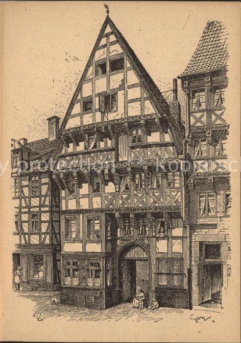 HANNOVER  CITY Zerstoerte Kulturstaetten Baudenkmaeler Gotisches Fachwerkhaus Kn