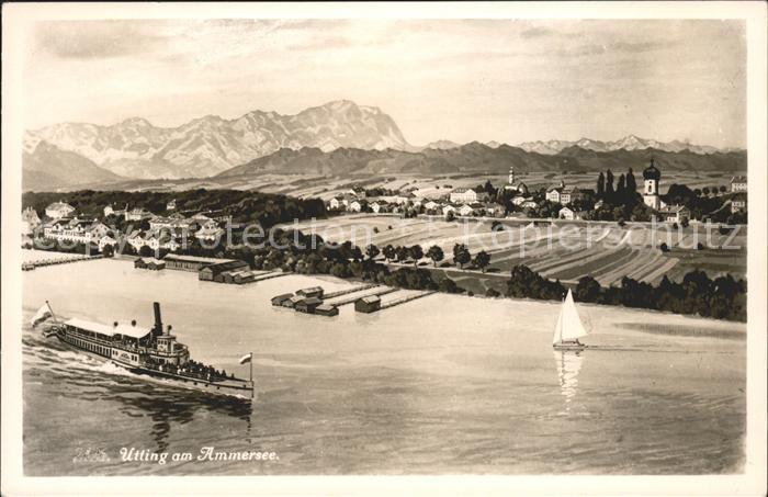 Utting Ammersee Fliegeraufnahme See Schiffe