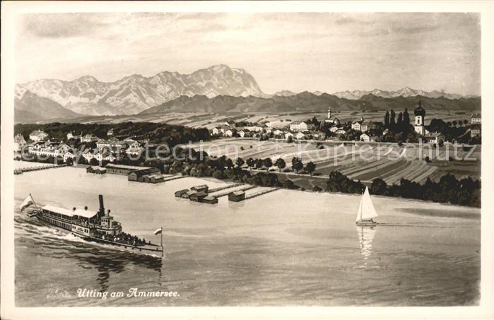 Utting Ammersee Fliegeraufnahme See Schiffe