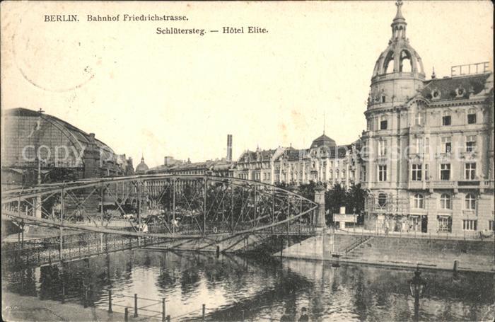 BERLIN  CITY Bahnhof Friedrichstrasse Schluetersteg Hotel Elite