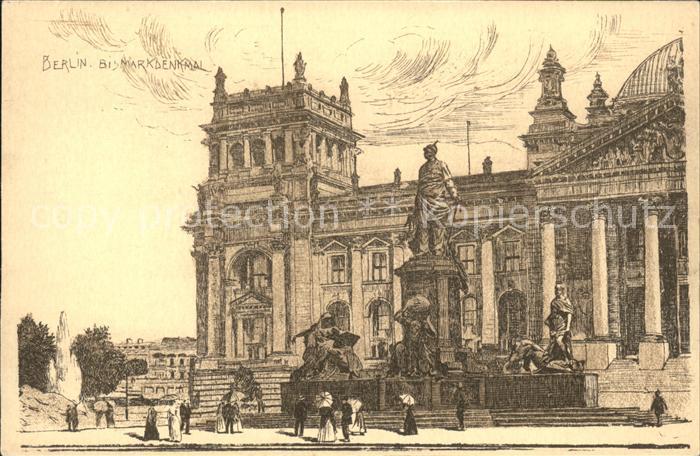 BERLIN  CITY Bismarckdenkmal Kuenstlerkarte