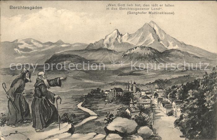 BERCHTESGADEN Bayern Kuenstlerkarte Moenche Alpen