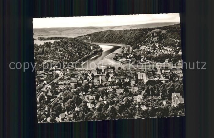 Bad Karlshafen Fliegeraufnahme Weserpanorama