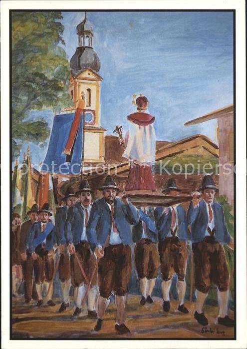 Lenggries Heilige Prozession Künstlerkarte Güter