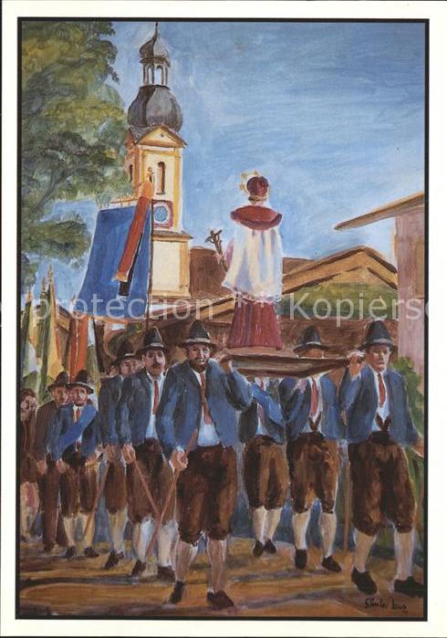 Lenggries Heilige Prozession Künstlerkarte Güter