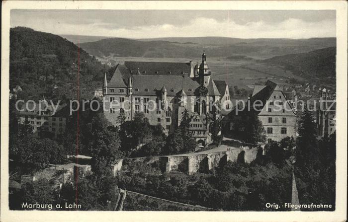 Marburg Lahn Schloss Universitätsstadt Fliegeraufnah