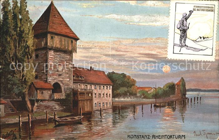 Konstanz Bodensee Rheintorturm Künstlerkarte