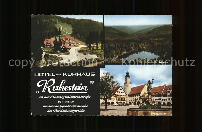 FREUDENSTADT BW Hotel und Kurhaus Ruhestein Wildsee Marktplatz mit Brunnen und R