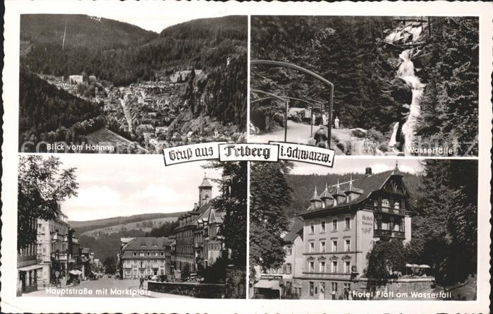 Triberg Schwarzwald Blick vom Hohnen Wasserfälle Marktplatz
