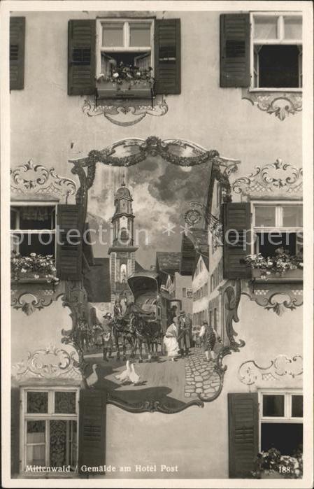 Mittenwald Bayern Gemälde am Hotel Post