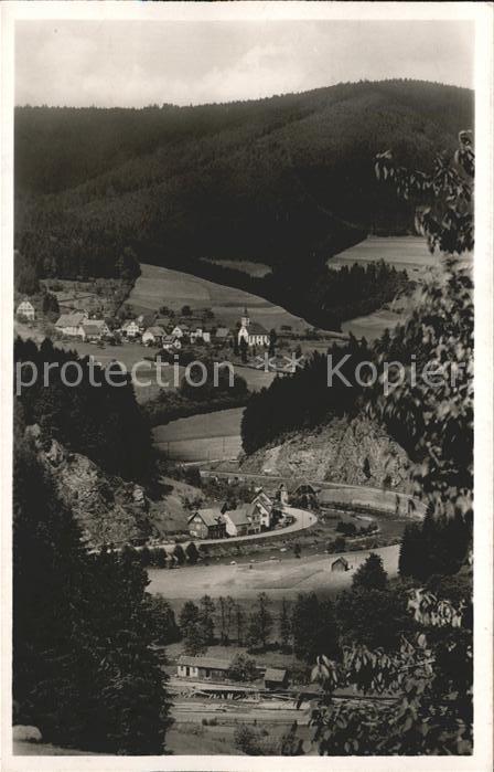 Schwarzenberg Murgtal Teilansicht mit Cafe Pension Sackmann