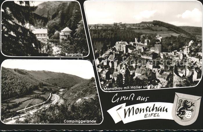 Monschau Montjoie NRW Rurpartie Ruine Halle Burg Campinggelaende