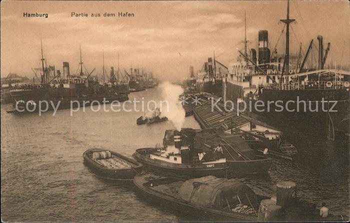 Hafenanlagen Hamburg Dampfschiffe