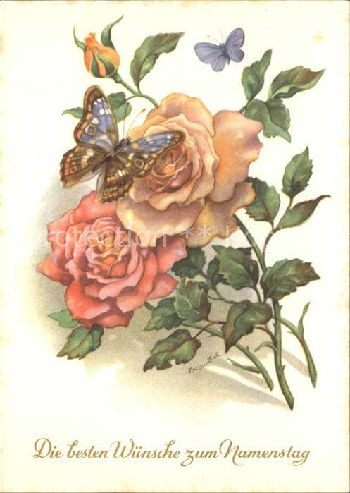 Schmetterlinge Namenstag Rosen