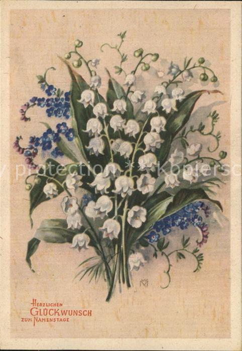 Namenstag Namenskarte Blumen Maiglöckchen