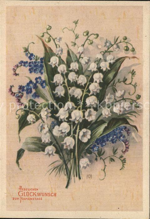 Namenstag Namenskarte Blumenstrauss