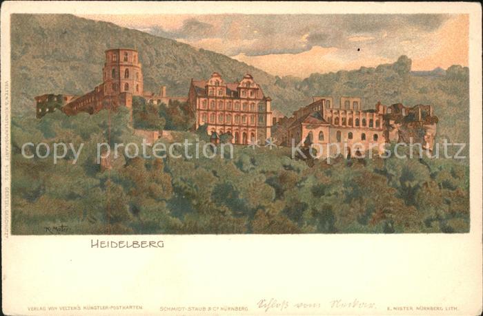 Schloesser Heidelberg Künstlerkarte