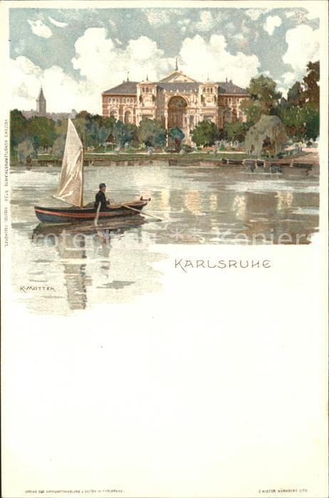 Schloesser Karlsruhe Künstlerkarte Boot