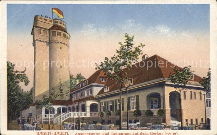 BADEN-BADEN BW Aussichtsturm Restaurant auf dem Merkut