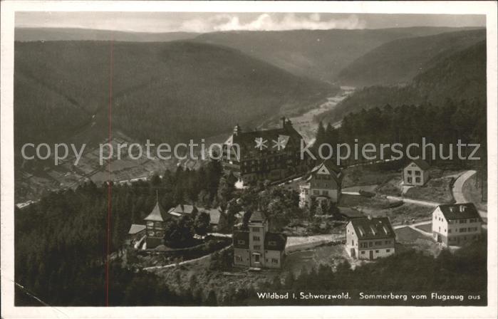 Wildbad Schwarzwald Fliegeraufnahme Sommerberg