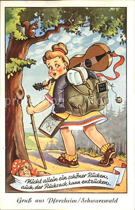 Pforzheim Kuenstlerkarte Komik Wandern